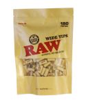 RAW Natural Unrefined Pre-Rolled WIDE Filter Tips - 1 bag of 180 tips