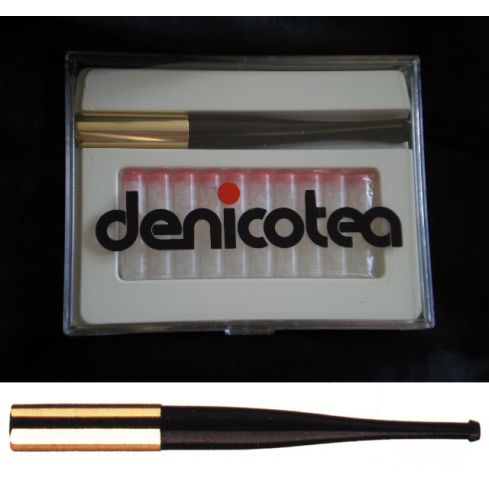 DENICOTEA Ejector type CIGARETTE HOLDER Lady Black + 10 filters - model No 20202