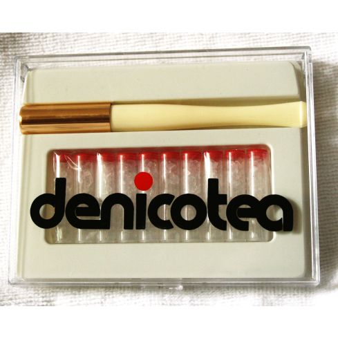 DENICOTEA Ejector type CIGARETTE HOLDER Lady White + 10 filters - model No 20203