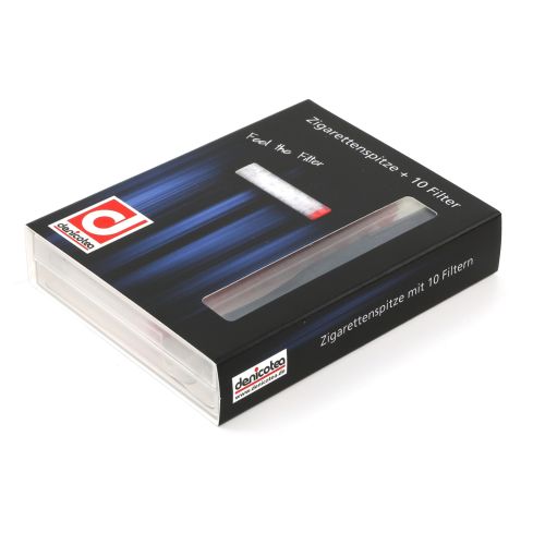 Denicotea Cigarette Holder 20228 Extra Slim Black Matte +10 filters