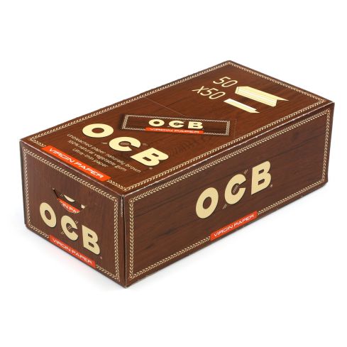 1 box OCB VIRGIN Regular size unbleached rolling paper - total 2500 papers