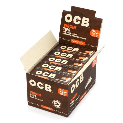 1 Box OCB Virgin Perforated Filter Tips 25 booklets x 50 Paper Filters