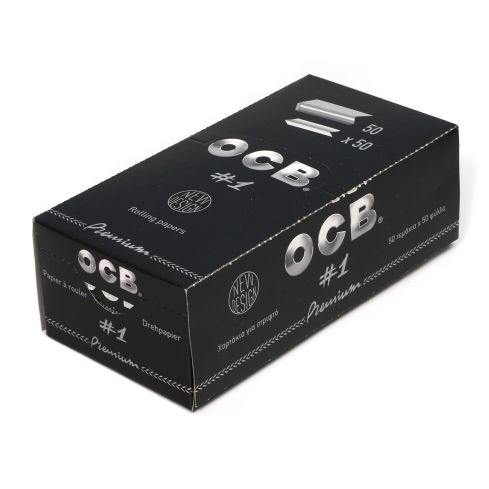 1 box OCB Premium No 1 rolling paper - 50 booklets x 50 papers