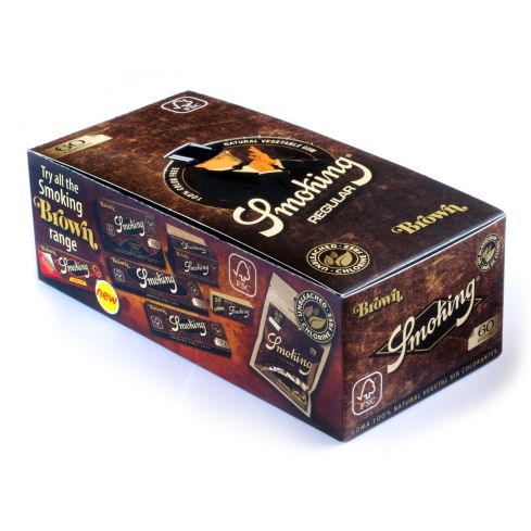 1 box - Smoking No 8 BROWN Regular rolling paper - 50 booklets x 60 papers