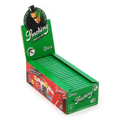 1 box - Smoking Green Regular size Cut Corners rolling paper - 50 x 60 papers