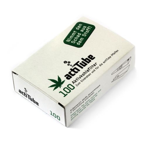 actiTube - Classic activated CHARCOAL filters for rolling 9mm x 100 filters - 1 box