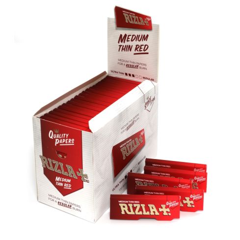 1 box RIZLA Red Regular medium weight Rolling paper - 100 booklets = 5000 papers