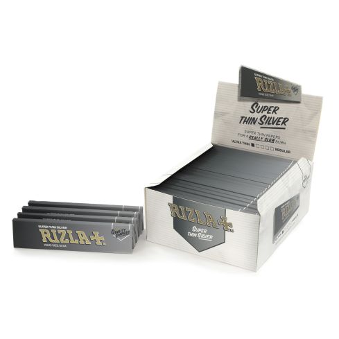 1 box RIZLA Silver King Size slim Ultra thin Rolling paper - 50 booklets