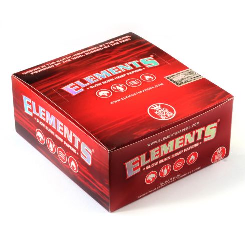 Elements Red King Size Slim Slow Burn rolling paper x 50 booklets - 1650 papers