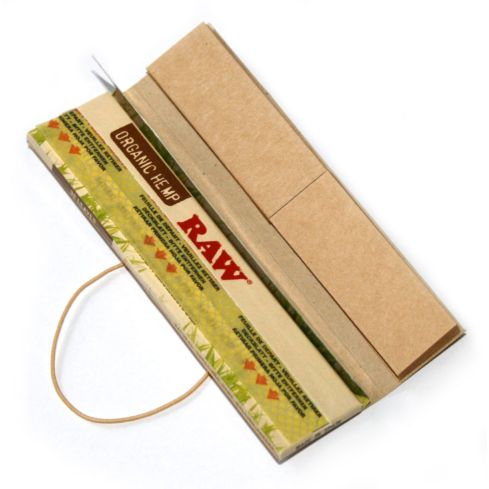 1 box RAW CONNOISSEUR King Size Unrefined Organic Hemp Rolling papers + TIPS