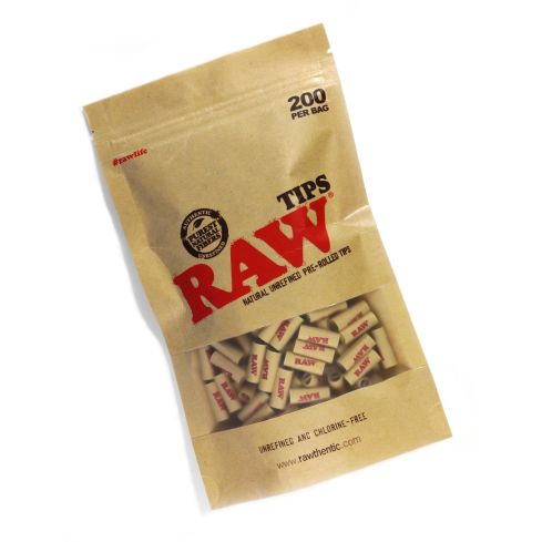 RAW Natural Unrefined Pre-Rolled Filter Tips - 1 bag of 200 tips