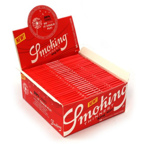 1 box - Smoking Thinnest King size rolling paper 33 x 50 = 1650 papers