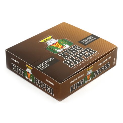 1 box - aLeda KING PAPER Unbleached Regular King Size 44mm x 20 booklets