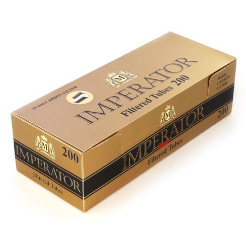 Imperator Carbon 200 filtered Cigarette tubes Black color - 1 box with 200 tubes