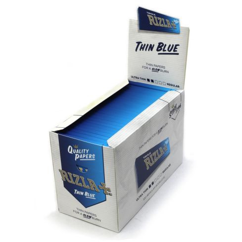 1 box RIZLA BLUE Regular Thin Rolling paper - 100 booklets = 5000 papers