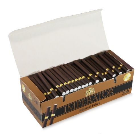 Imperator Brown color 25mm filtered Cigarette tubes - 1 box with 200 tubes