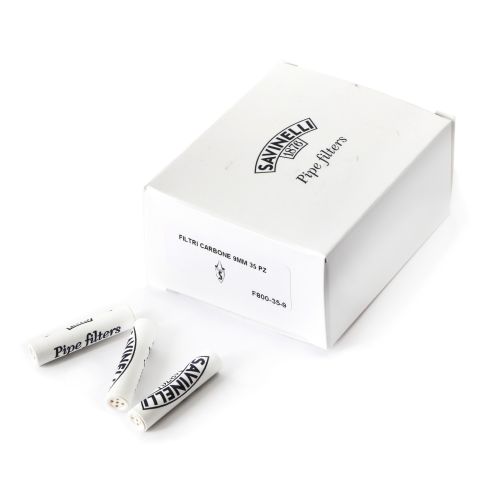 1 Box Savinelli Charcoal Pipe Filters Diameter 9mm - Total 35 Filters