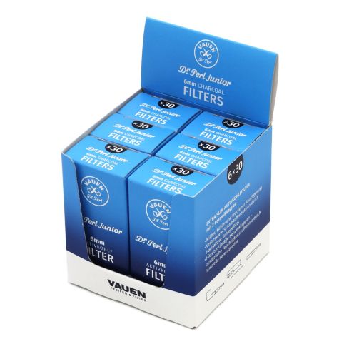 Vauen Dr. Perl Junior 6mm activated Charcoal filters - 6 packs x 30 filters