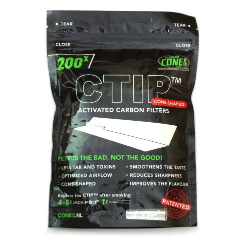 CTIP Activated Charcoal Carbon conical Filter Tips in Metal Aluminum housing - box/200